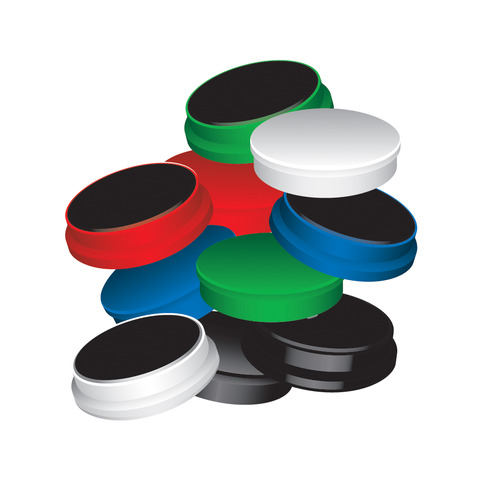 Magneti per lavagne bianche 25 mm Q-Connect colori assortiti - conf. 10 pz - KF02643